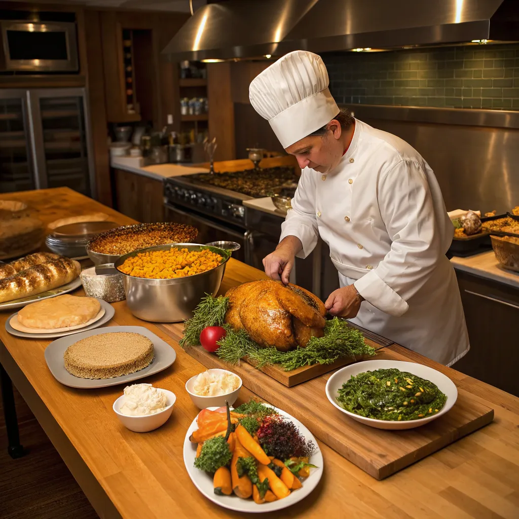 Chef preparing a holiday feast